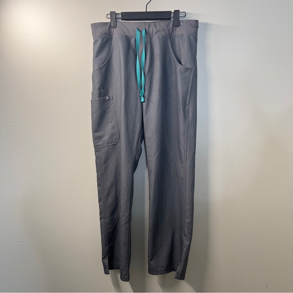 FIGS Women’s size M Gray Straight Leg Elastic Tie Waist